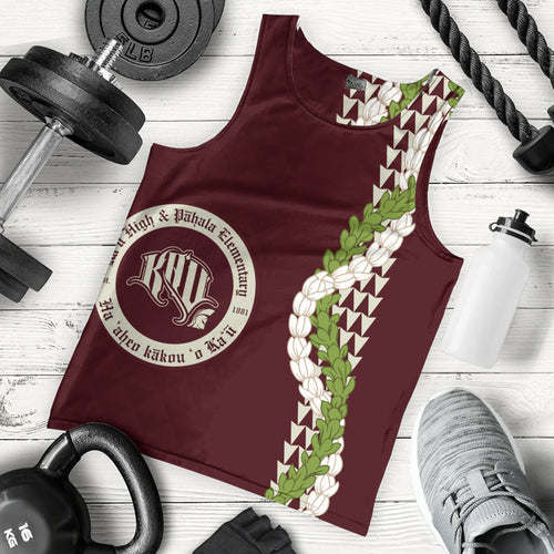 Kaʻū High & Pāhala Elementary School Tank Top Puakenikeni Maile Flower Lei