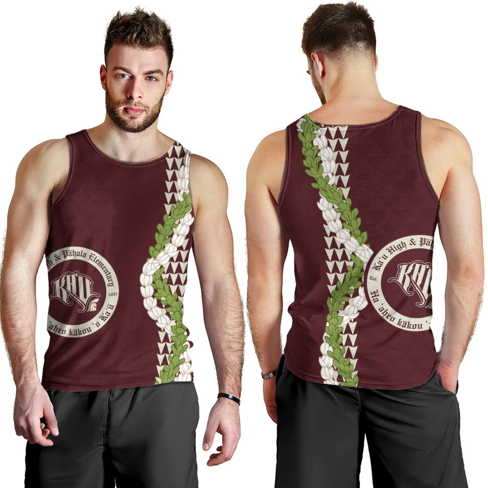 Kaʻū High & Pāhala Elementary School Tank Top Puakenikeni Maile Flower Lei
