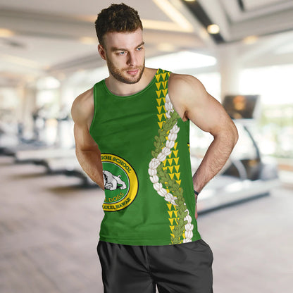 Kaimuki High School Tank Top Puakenikeni Maile Flower Lei