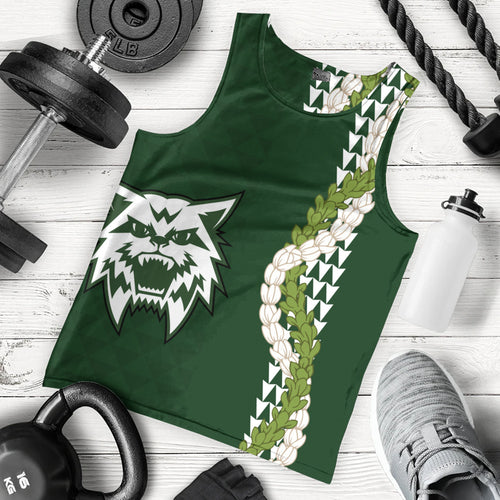 Konawaena High School Tank Top Puakenikeni Maile Flower Lei