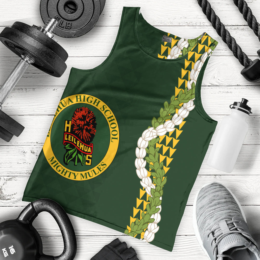 Leilehua High School Tank Top Puakenikeni Maile Flower Lei