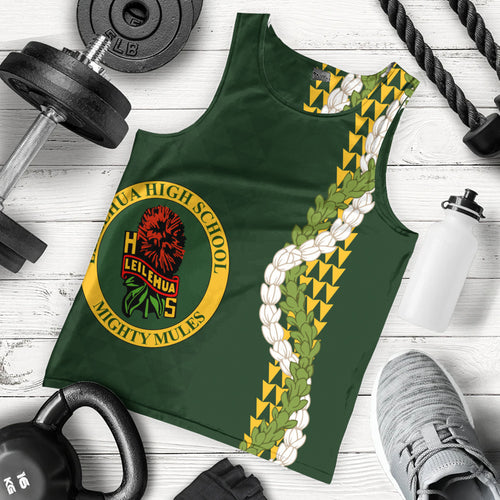 Leilehua High School Tank Top Puakenikeni Maile Flower Lei