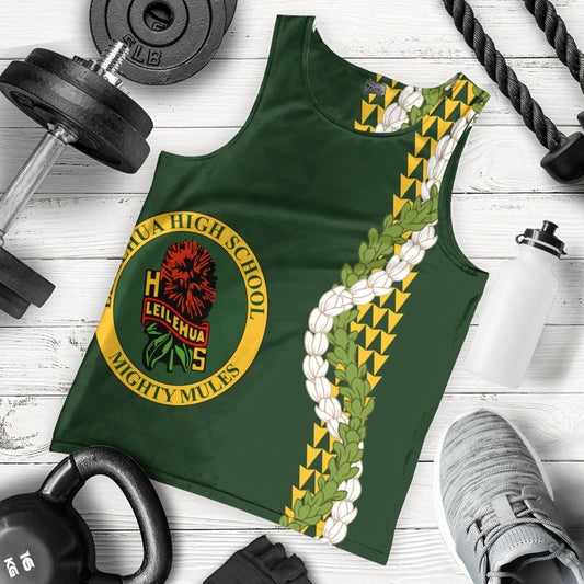 Leilehua High School Tank Top Puakenikeni Maile Flower Lei