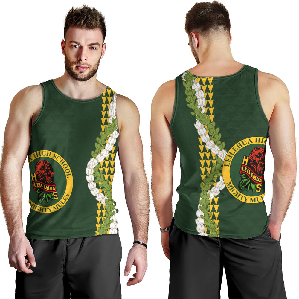 Leilehua High School Tank Top Puakenikeni Maile Flower Lei