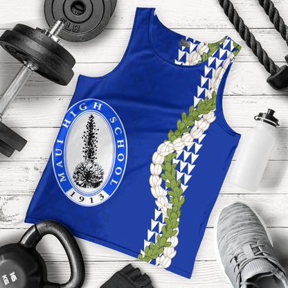 Maui High School Tank Top Puakenikeni Maile Flower Lei