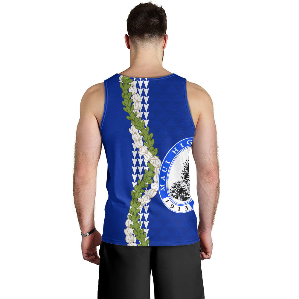 Maui High School Tank Top Puakenikeni Maile Flower Lei