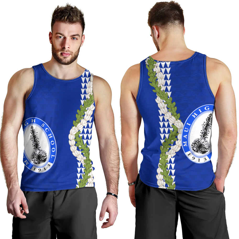 Maui High School Tank Top Puakenikeni Maile Flower Lei
