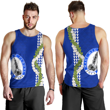 Maui High School Tank Top Puakenikeni Maile Flower Lei