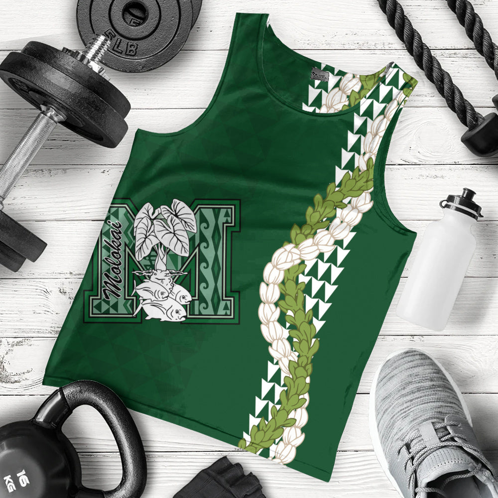 Molokaʻi High School Tank Top Puakenikeni Maile Flower Lei