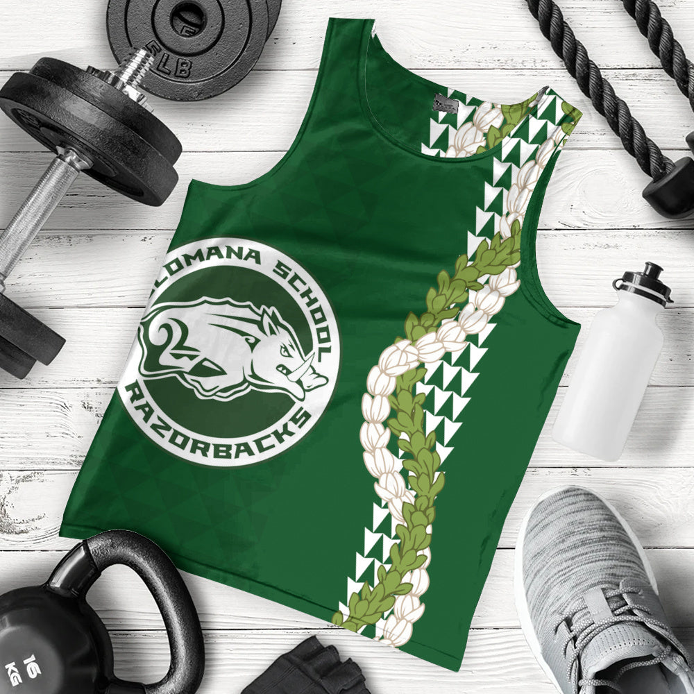 Olomana High & Intermediate School Tank Top Puakenikeni Maile Flower Lei
