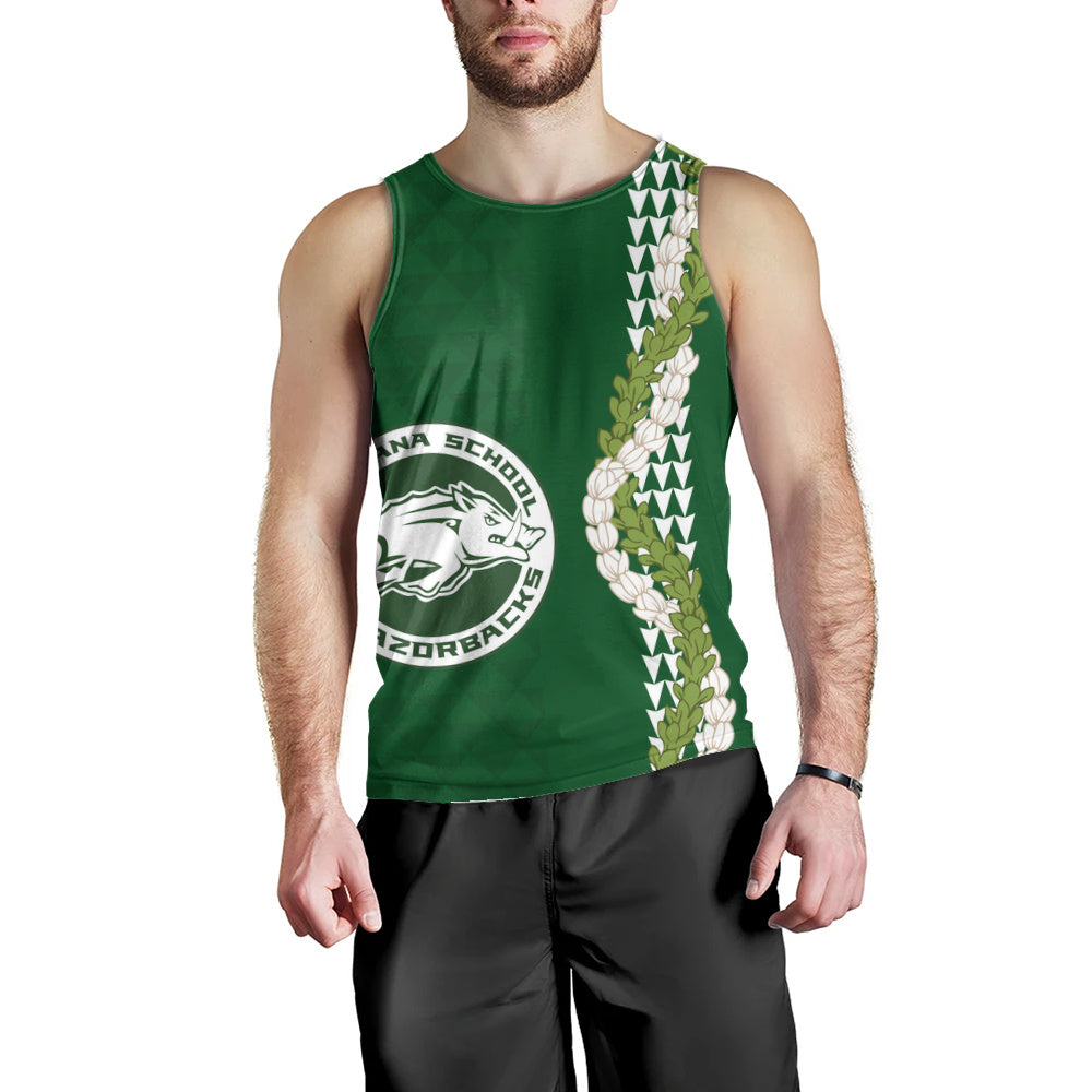 Olomana High & Intermediate School Tank Top Puakenikeni Maile Flower Lei