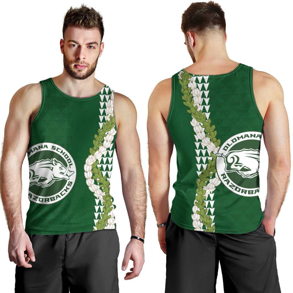 Olomana High & Intermediate School Tank Top Puakenikeni Maile Flower Lei