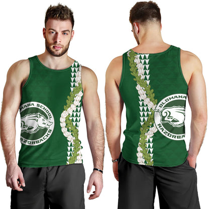 Olomana High & Intermediate School Tank Top Puakenikeni Maile Flower Lei