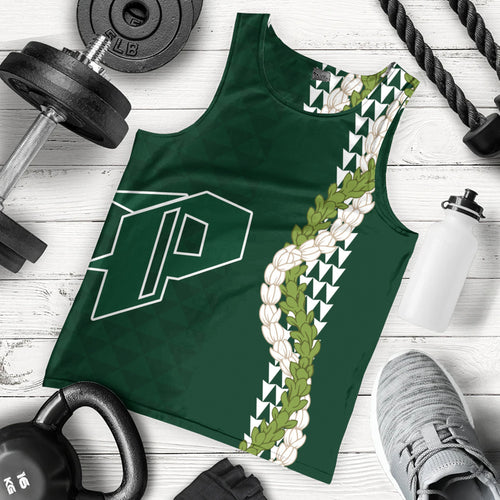 Pahoa High and Intermediate School Tank Top Puakenikeni Maile Flower Lei