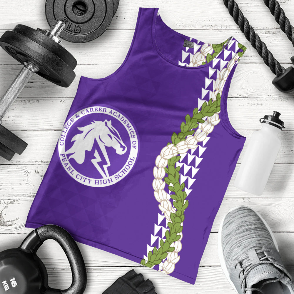 Pearl City High School (Hawaii) Tank Top Puakenikeni Maile Flower Lei