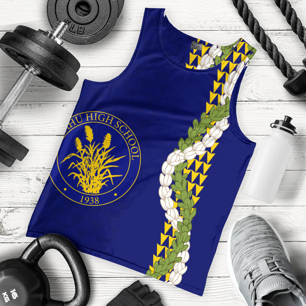 Waipahu High School Tank Top Puakenikeni Maile Flower Lei
