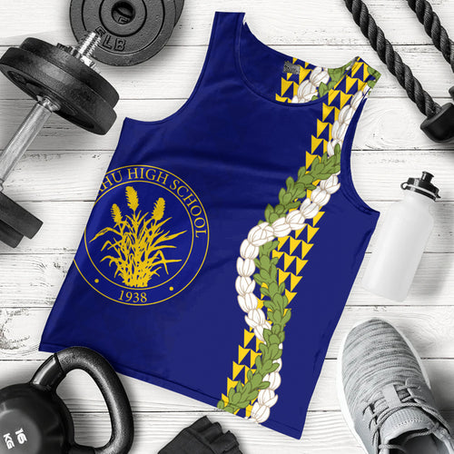 Waipahu High School Tank Top Puakenikeni Maile Flower Lei