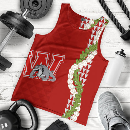 Waialua High and Intermediate School Tank Top Puakenikeni Maile Flower Lei