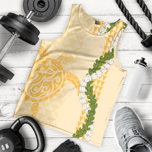Hawaii Tank Top Turtle Puakenikeni Maile Flower Lei