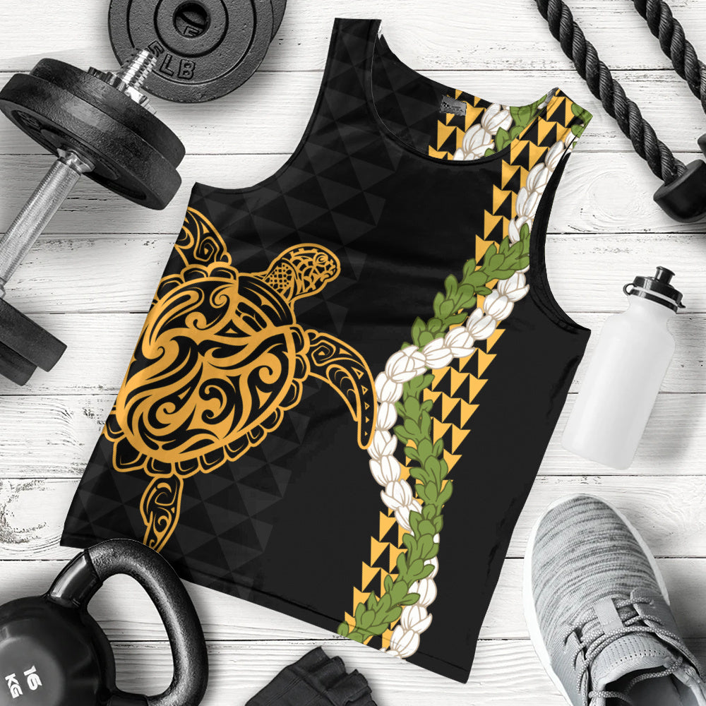 Hawaii Tank Top Turtle Puakenikeni Maile Flower Lei
