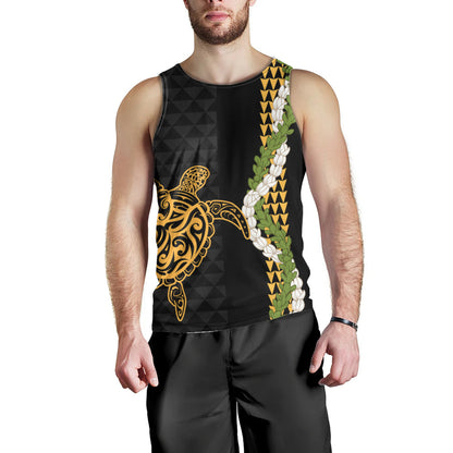 Hawaii Tank Top Turtle Puakenikeni Maile Flower Lei