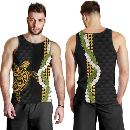 Hawaii Tank Top Turtle Puakenikeni Maile Flower Lei