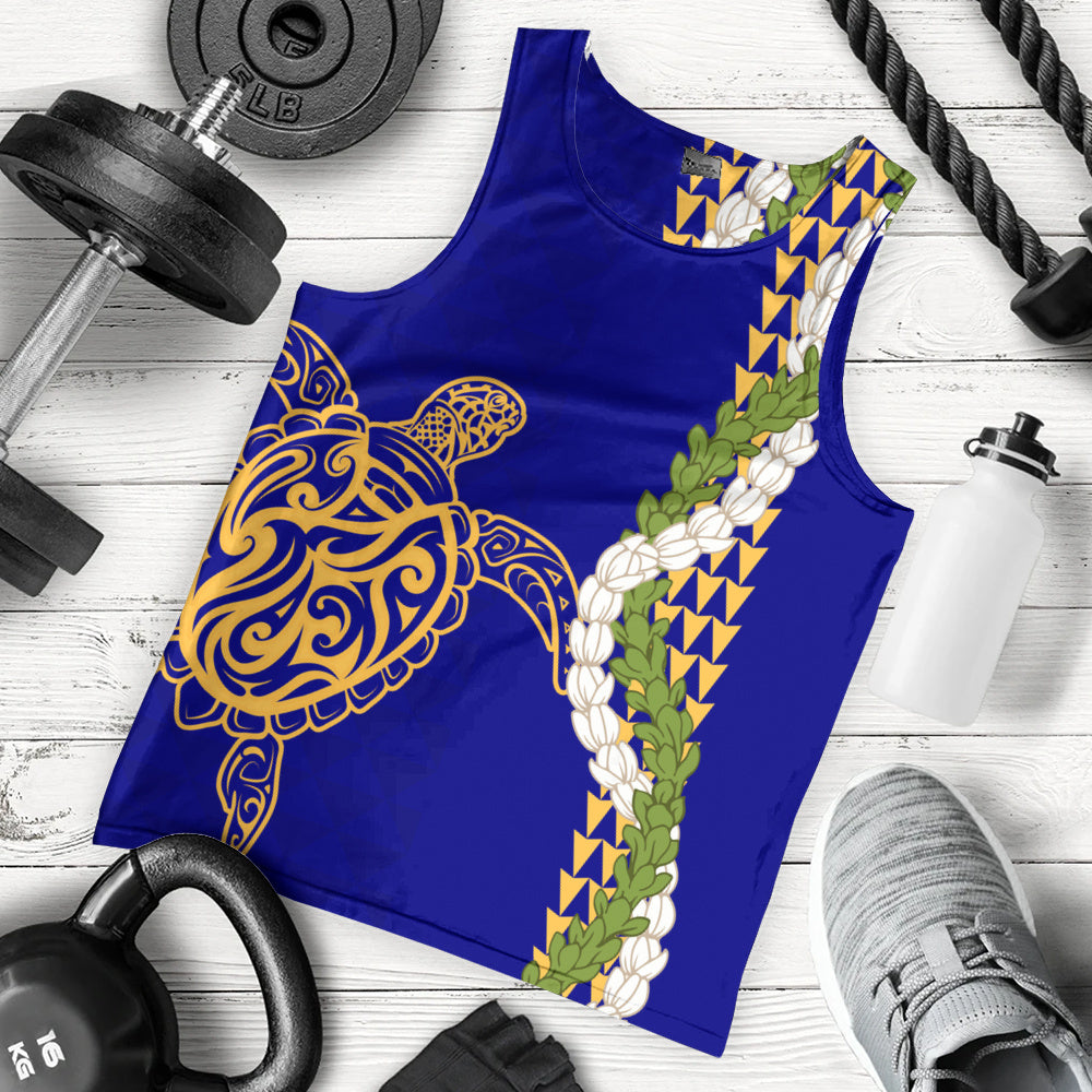Hawaii Tank Top Turtle Puakenikeni Maile Flower Lei