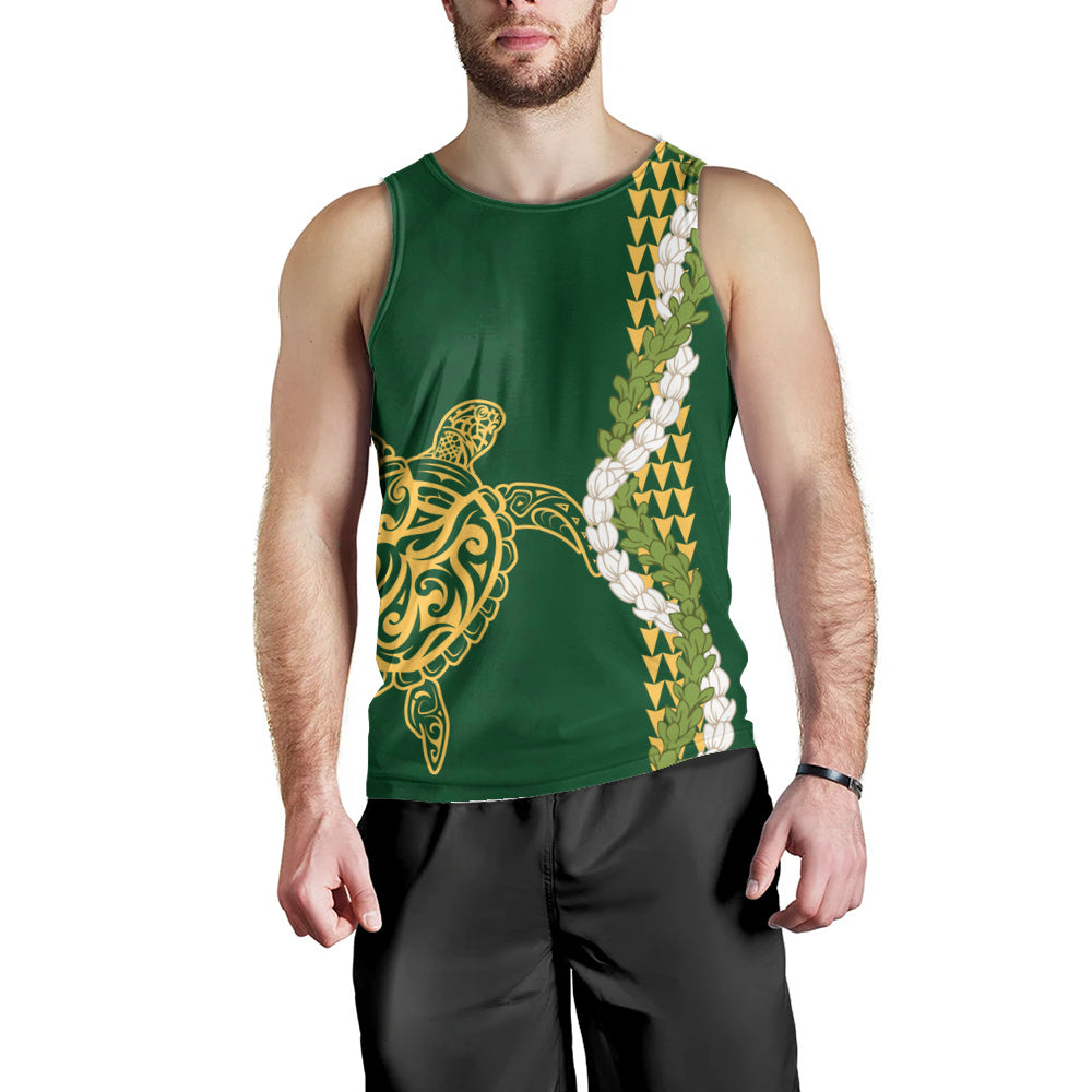 Hawaii Tank Top Turtle Puakenikeni Maile Flower Lei
