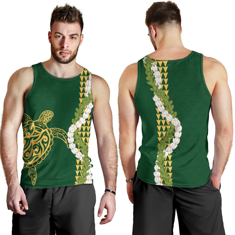 Hawaii Tank Top Turtle Puakenikeni Maile Flower Lei