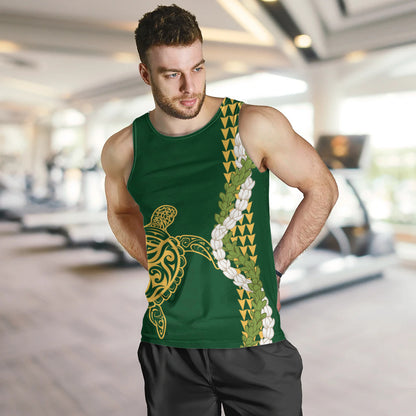 Hawaii Tank Top Turtle Puakenikeni Maile Flower Lei