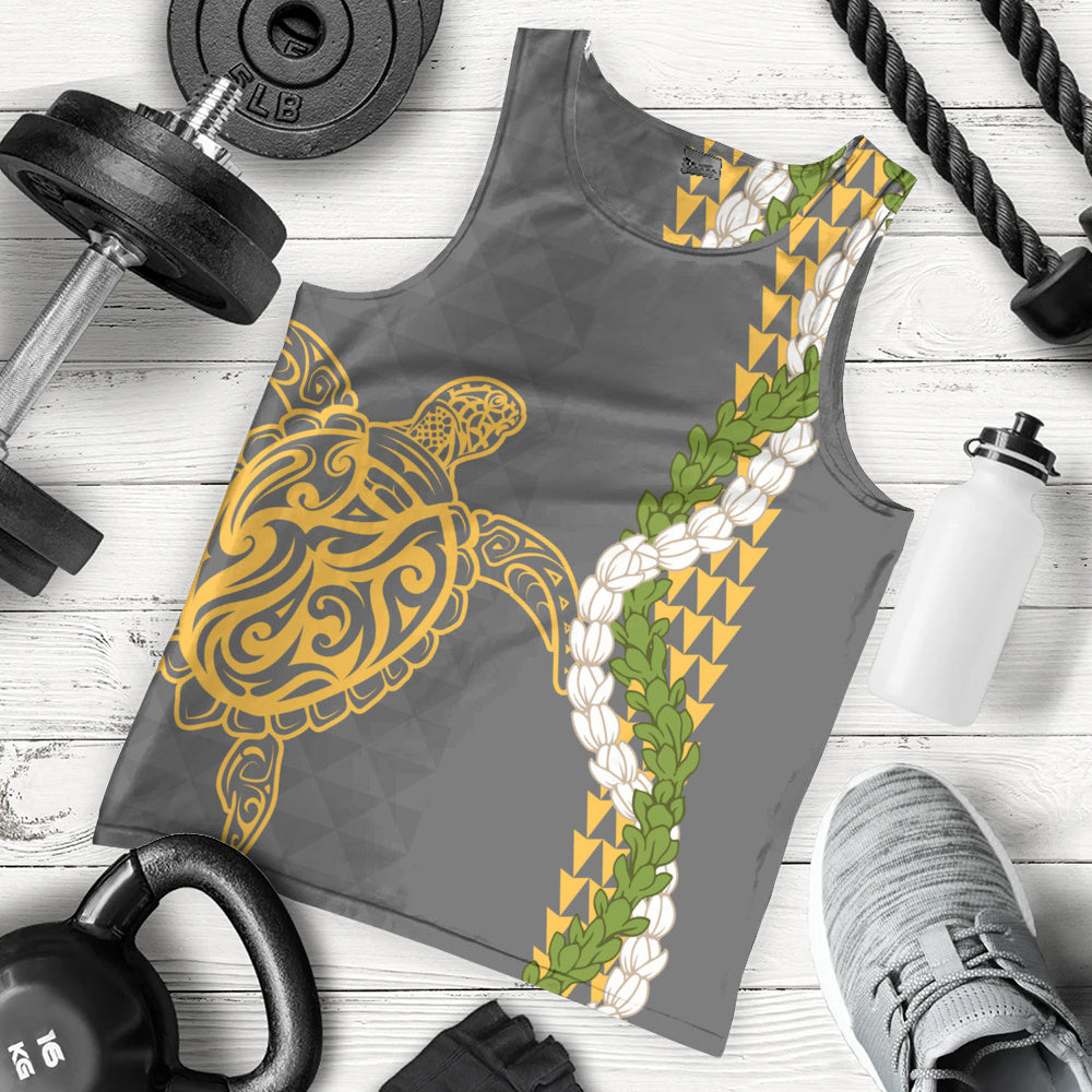 Hawaii Tank Top Turtle Puakenikeni Maile Flower Lei