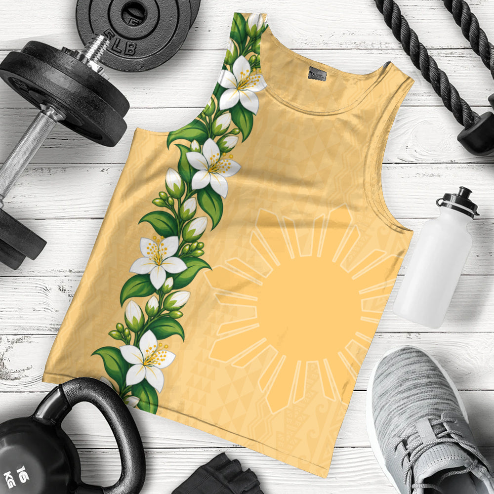 Philippines Filipinos Tank Top Sampaguita Flower Tribal Polynesian Sun Island Style