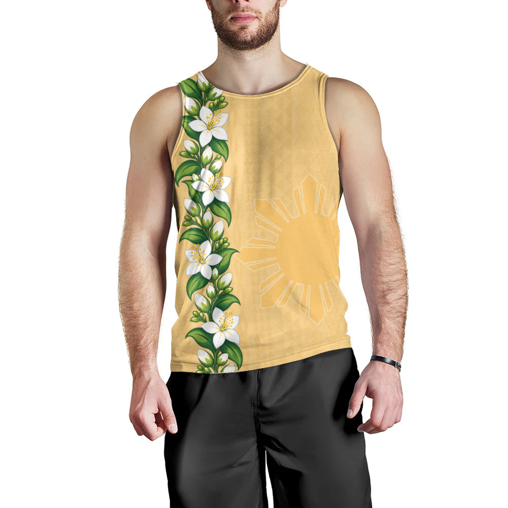 Philippines Filipinos Tank Top Sampaguita Flower Tribal Polynesian Sun Island Style
