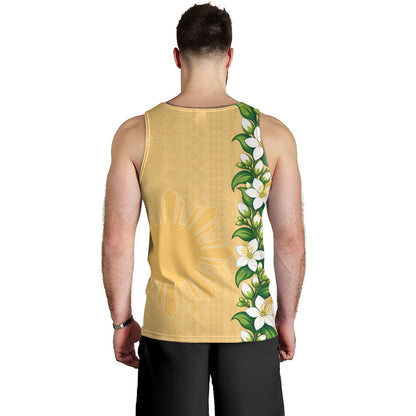 Philippines Filipinos Tank Top Sampaguita Flower Tribal Polynesian Sun Island Style
