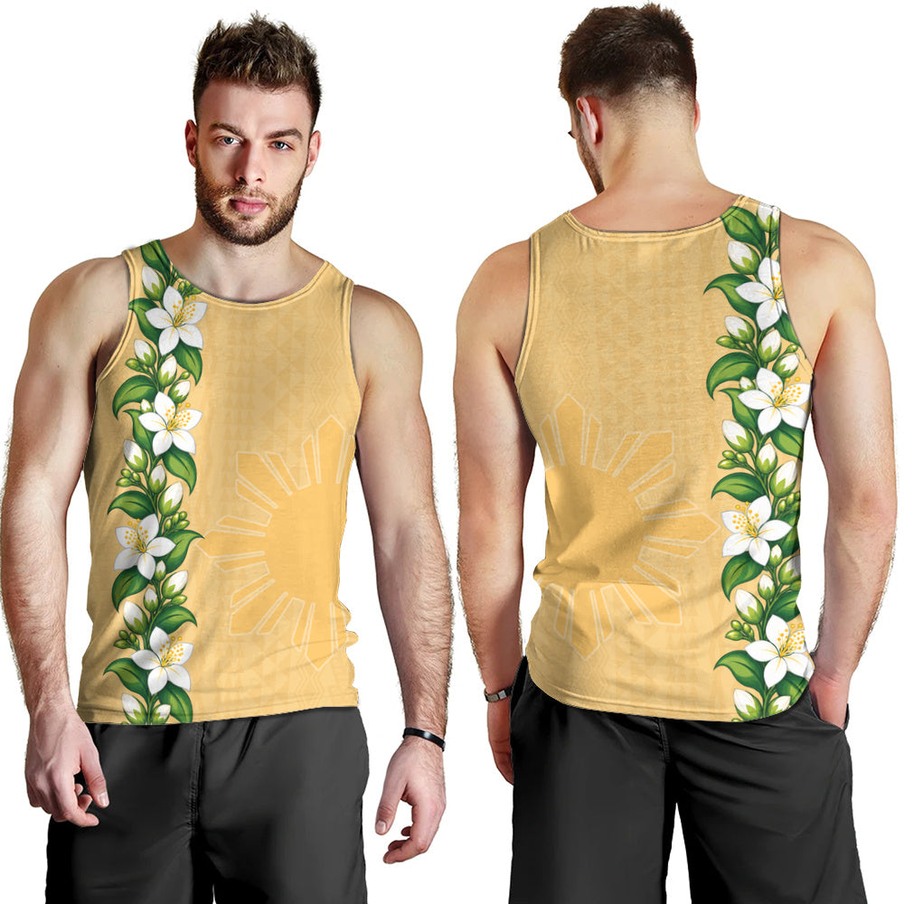 Philippines Filipinos Tank Top Sampaguita Flower Tribal Polynesian Sun Island Style