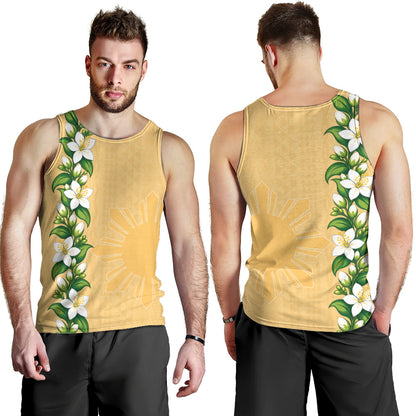 Philippines Filipinos Tank Top Sampaguita Flower Tribal Polynesian Sun Island Style