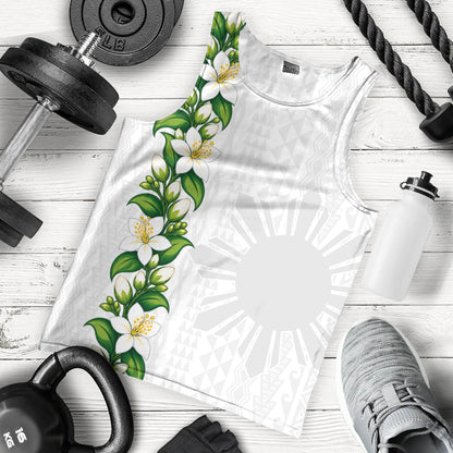 Philippines Filipinos Tank Top Sampaguita Flower Tribal Polynesian Sun Island Style