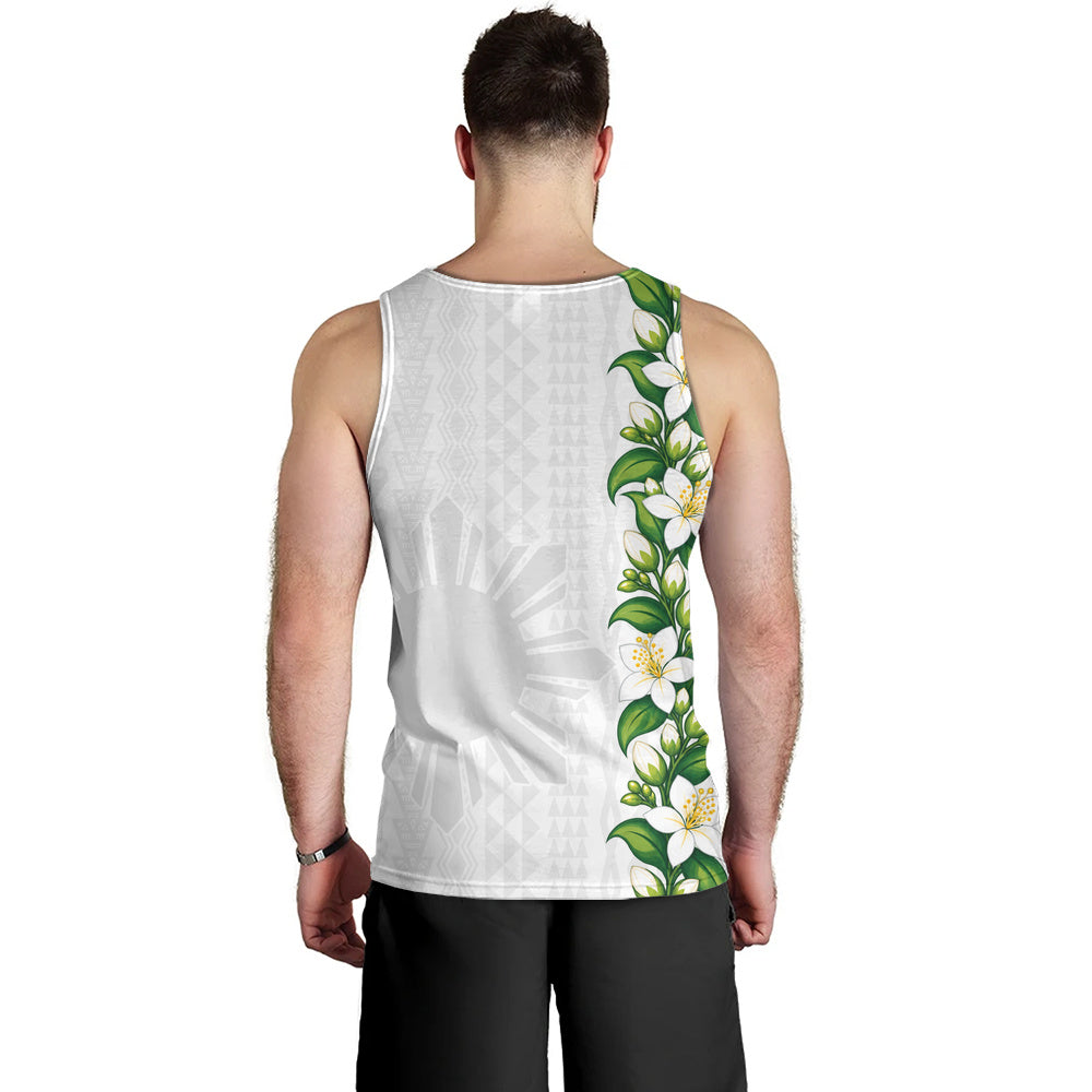 Philippines Filipinos Tank Top Sampaguita Flower Tribal Polynesian Sun Island Style