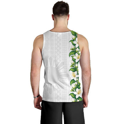 Philippines Filipinos Tank Top Sampaguita Flower Tribal Polynesian Sun Island Style