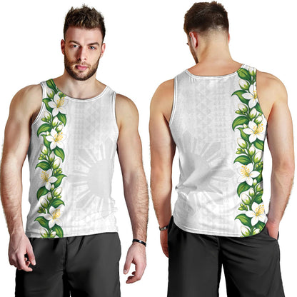 Philippines Filipinos Tank Top Sampaguita Flower Tribal Polynesian Sun Island Style