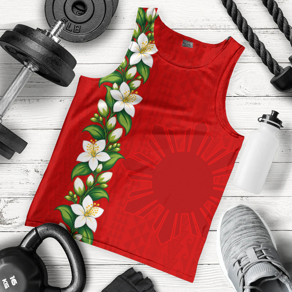 Philippines Filipinos Tank Top Sampaguita Flower Tribal Polynesian Sun Island Style