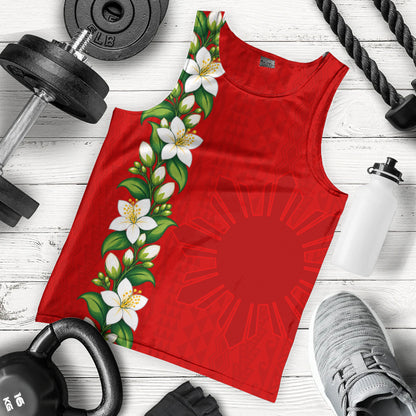 Philippines Filipinos Tank Top Sampaguita Flower Tribal Polynesian Sun Island Style