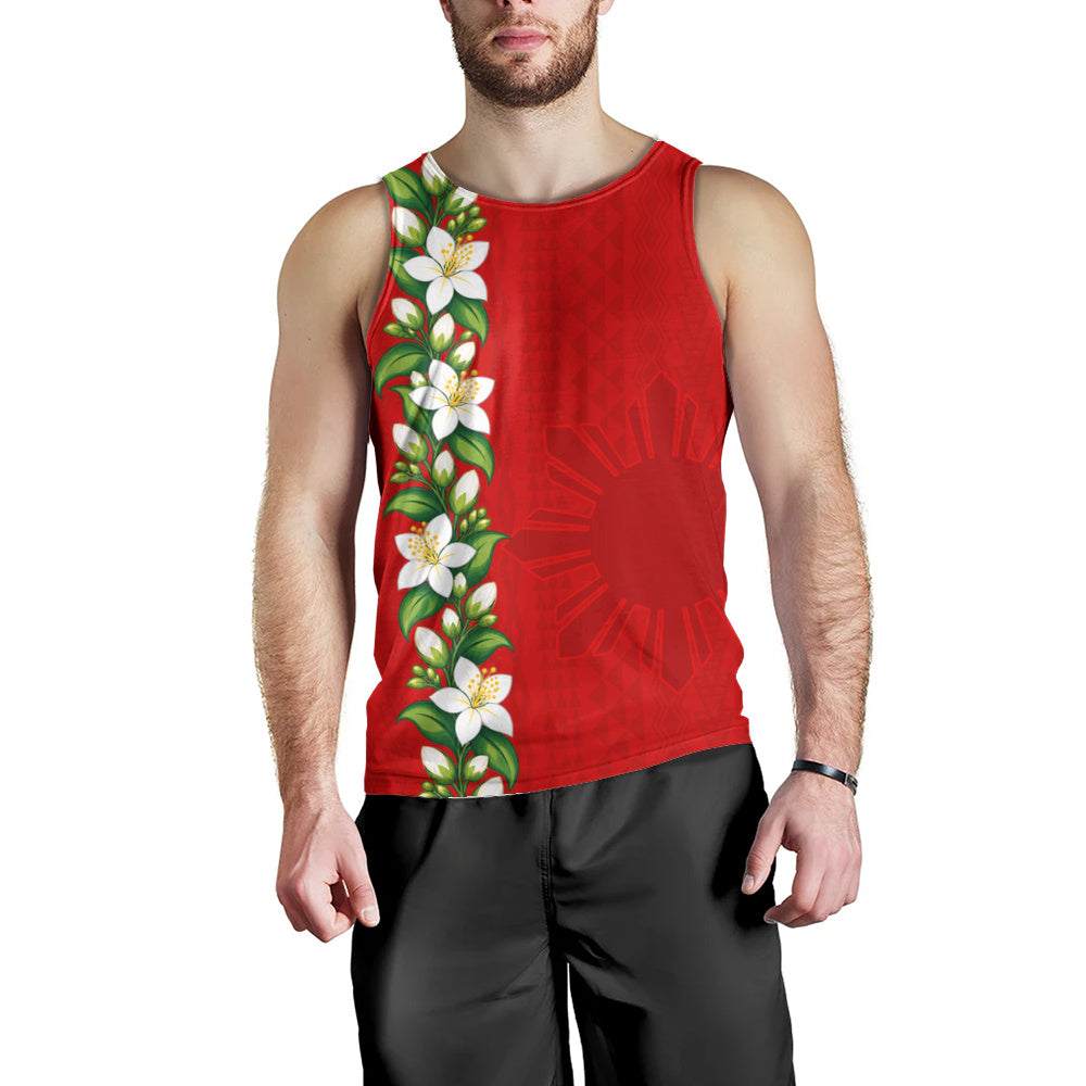 Philippines Filipinos Tank Top Sampaguita Flower Tribal Polynesian Sun Island Style