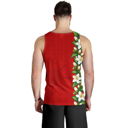 Philippines Filipinos Tank Top Sampaguita Flower Tribal Polynesian Sun Island Style