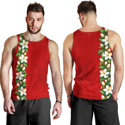 Philippines Filipinos Tank Top Sampaguita Flower Tribal Polynesian Sun Island Style