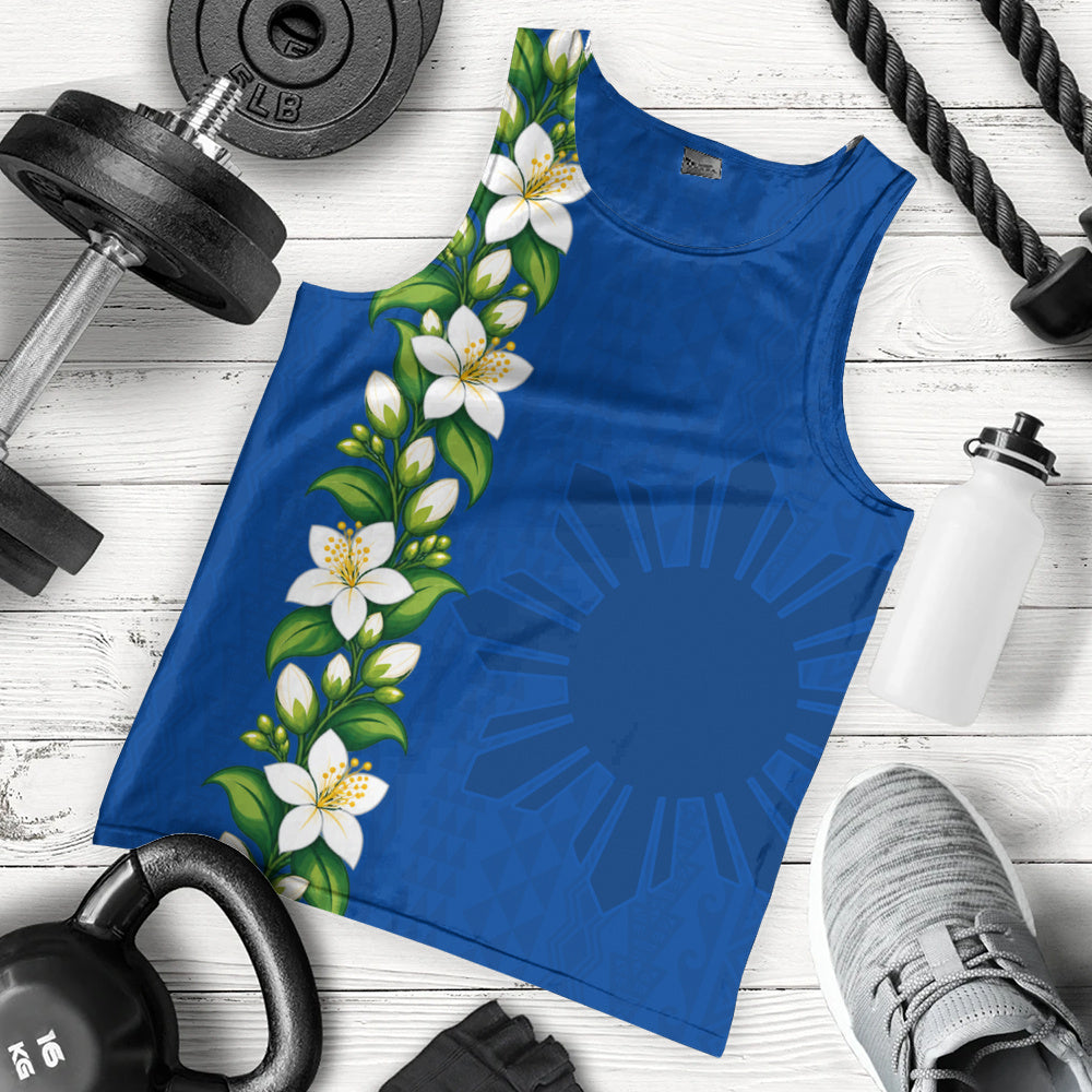 Philippines Filipinos Tank Top Sampaguita Flower Tribal Polynesian Sun Island Style