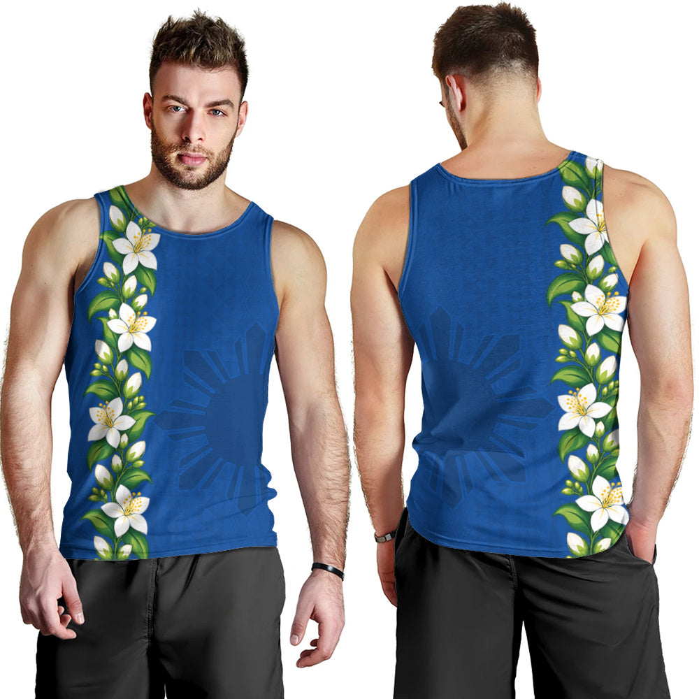 Philippines Filipinos Tank Top Sampaguita Flower Tribal Polynesian Sun Island Style