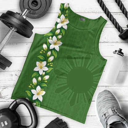 Philippines Filipinos Tank Top Sampaguita Flower Tribal Polynesian Sun Island Style