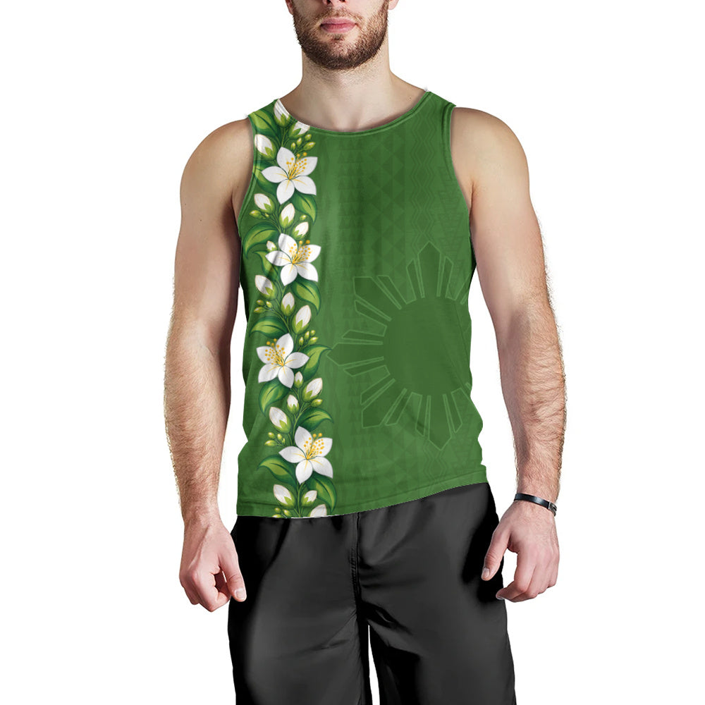 Philippines Filipinos Tank Top Sampaguita Flower Tribal Polynesian Sun Island Style