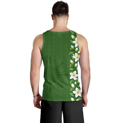 Philippines Filipinos Tank Top Sampaguita Flower Tribal Polynesian Sun Island Style